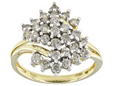 Candlelight Diamonds™ 10k Yellow Gold Cluster Ring 1.00ctw