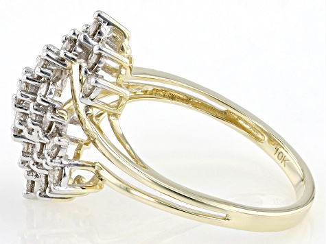 Candlelight Diamonds™ 10k Yellow Gold Cluster Ring 1.00ctw