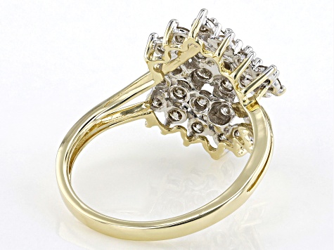 Candlelight Diamonds™ 10k Yellow Gold Cluster Ring 1.00ctw