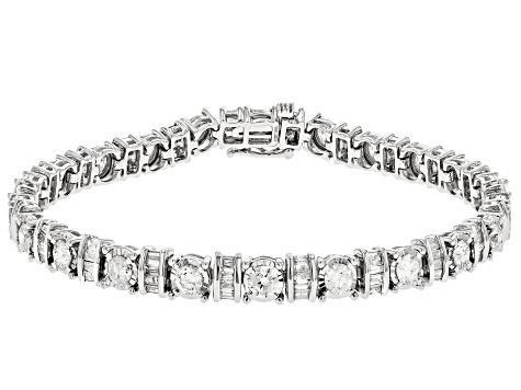 White Diamond 10k White Gold Tennis Bracelet 5.00ctw