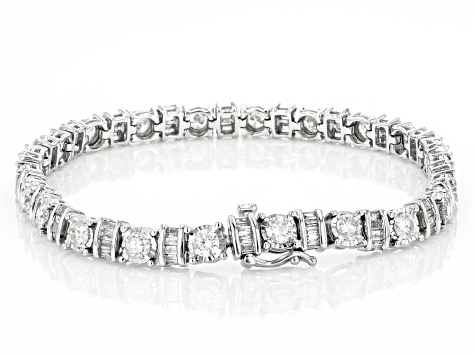 White Diamond 10k White Gold Tennis Bracelet 5.00ctw