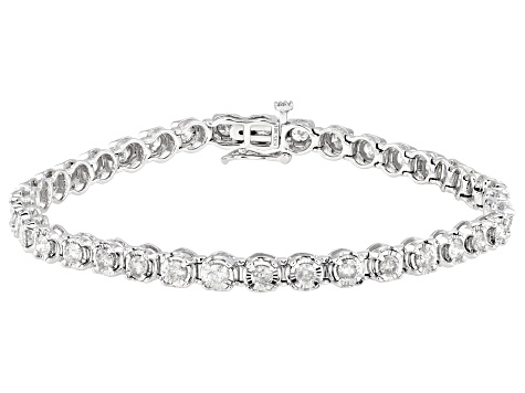 White Diamond 10k White Gold Tennis Bracelet 3.00ctw