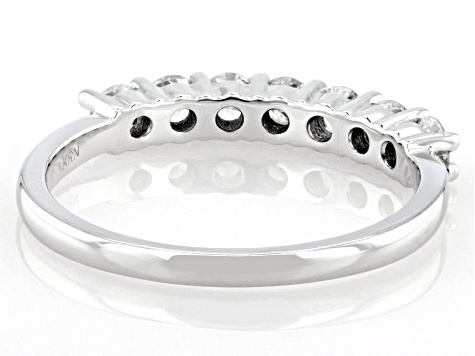 White Diamond 10k White Gold 7-Stone Band Ring 0.45ctw