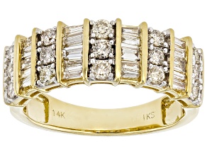 White Diamond 14k Yellow Gold Band Ring 1.00ctw