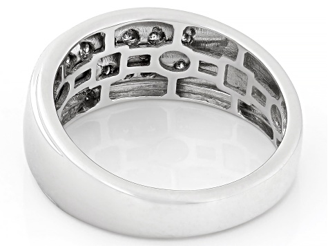 White Diamond 10k White Gold Mens Band Ring 0.20ctw