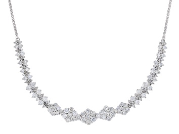 Picture of White Diamond 14k White Gold Graduated Station Necklace 2.00ctw