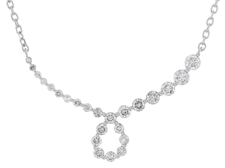 White Diamond 10k White Gold Necklace 0.50ctw