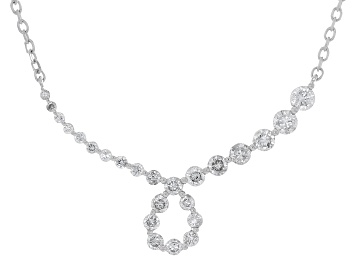White Diamond 10k White Gold Necklace 1.00ctw