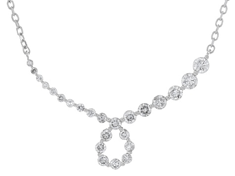 White Diamond 10k White Gold Necklace 0.50ctw