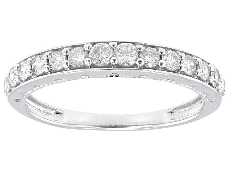 White Diamond 10k White Gold Band Ring 0.50ctw