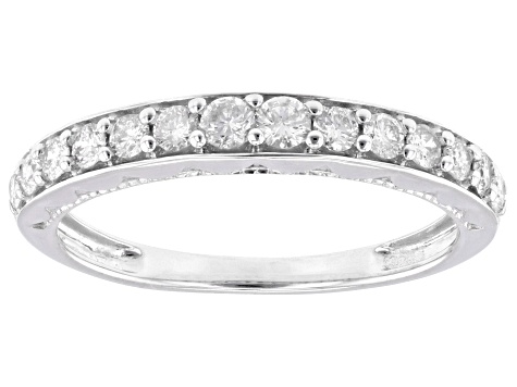 White Diamond 10k White Gold Band Ring 0.50ctw