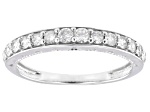 White Diamond 10k White Gold Band Ring 0.50ctw