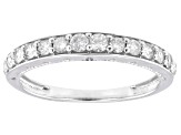 White Diamond 10k White Gold Band Ring 0.50ctw