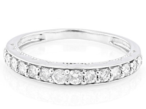 White Diamond 10k White Gold Band Ring 0.50ctw