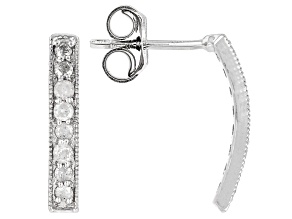 White Diamond Platinum Over Sterling Silver Drop Earrings 0.35ctw