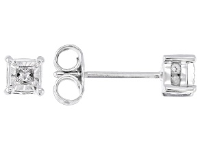 White Diamond 10k White Gold Stud Earrings 0.17ctw