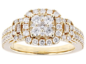 White Diamond 10k Yellow Gold Solitaire Ring 0.33ct