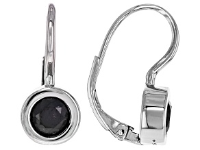 Black Diamond Rhodium Over Sterling Silver Solitaire Drop Earrings 2.00ctw