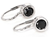 Black Diamond Rhodium Over Sterling Silver Solitaire Drop Earrings 2.00ctw