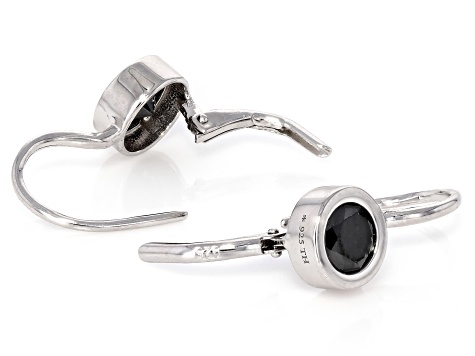Black Diamond Rhodium Over Sterling Silver Solitaire Drop Earrings 2.00ctw