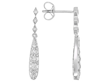 Picture of White Diamond 10k White Gold Dangle Earrings 0.33ctw