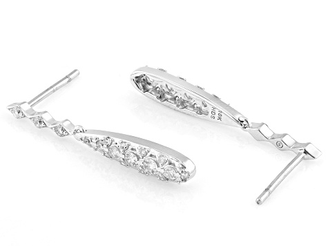White Diamond 10k White Gold Dangle Earrings 0.33ctw