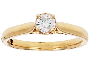 White Diamond 10k Yellow Gold Solitaire Ring 0.33ct