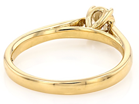 White Diamond 10k Yellow Gold Solitaire Ring 0.33ct