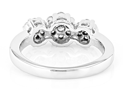 White Diamond 10k White Gold Cluster Ring 0.50ctw