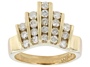 White Diamond 10k Yellow Gold Ring 1.00ctw