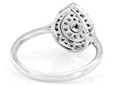 White Diamond 10k White Gold Cluster Ring 0.50ctw