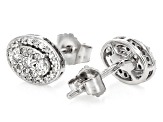 White Diamond 10k White Gold Cluster Stud Earrings 0.25ctw