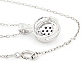 Blue Diamond Rhodium Over Sterling Silver Pendant With Cable Chain 0.10ctw