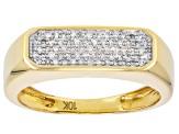 White Diamond 10k Yellow Gold Mens Ring 0.20ctw