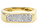White Diamond 10k Yellow Gold Mens Ring 0.20ctw