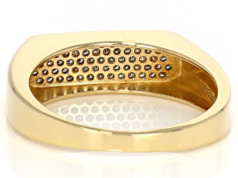 White Diamond 10k Yellow Gold Mens Ring 0.20ctw