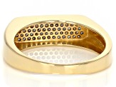 White Diamond 10k Yellow Gold Mens Ring 0.20ctw