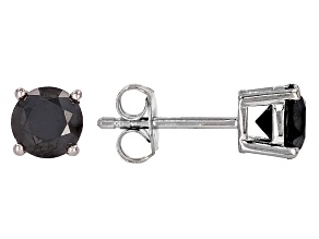 Black Diamond Rhodium Over Sterling Silver Stud Earrings 1.50ctw