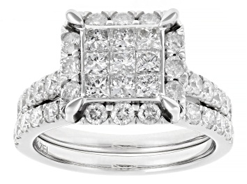 White Diamond 10k White Gold Band Ring 0.75ctw