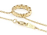 White Diamond 10K Yellow Gold Circle Necklace 0.50ctw