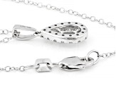 White Diamond 10k White Gold Teardrop Pendant With Cable Chain 0.25ctw