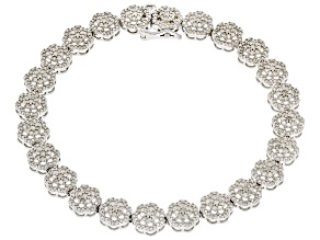 White Diamond Rhodium Over Sterling Silver Tennis Bracelet 1.00ctw