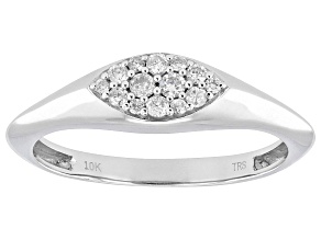 White Diamond 10K White Gold Cluster Ring 0.15ctw