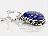 Blue Lapis Lazuli Sterling Silver Enhancer With Chain