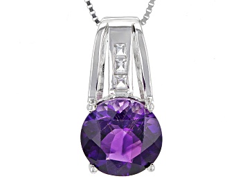 Picture of Purple Moroccan Amethyst Sterling Silver Pendant With Chain 4.12ctw