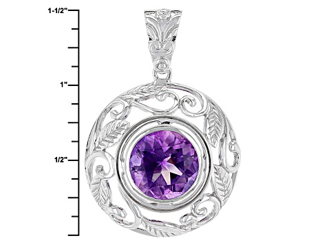 Purple Moroccan Amethyst Sterling Silver Pendant With Chain 4.99ct