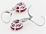 Red Lab Created Ruby Rhodium Over Sterling Silver Dangle Earrings 7.26ctw