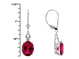Red Lab Created Ruby Rhodium Over Sterling Silver Dangle Earrings 7.26ctw