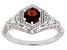 Red Garnet Rhodium Over Sterling Silver Solitaire Ring .92ct