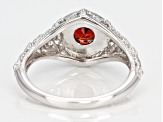 Red Garnet Rhodium Over Sterling Silver Solitaire Ring .92ct